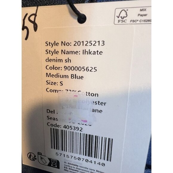 Ichi Ihkate Denim V-Neck Shirt Size Small Western 2026 Season Not In Stores NWT - Picture 6 of 7